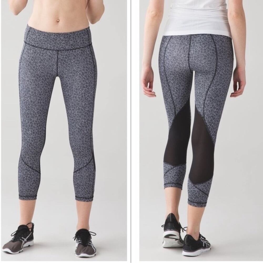 Lululemon Athletica Pace Rival Freckle Flower Crop Leggings, EUC, Size 4